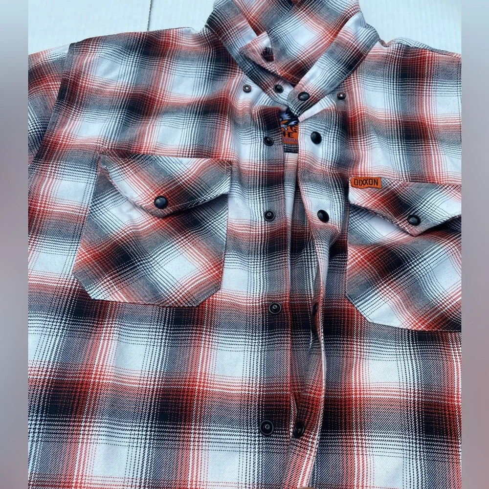 DIXXON MenPlaid Button Down Shirt - Red, Black, White - Picture 12 of 16